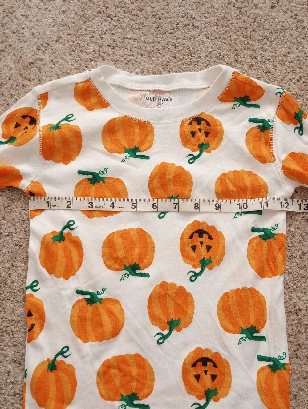 Halloween Pumpkin Jack-o'-lantern Pajamas Top And Bottoms Kids Size Medium 8